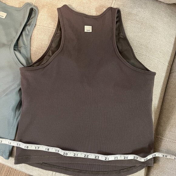 TWO Vuori Pose Plyo Tanks Green Brown Sz M - Picture 9 of 13